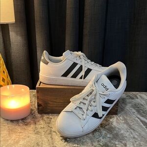 Adidas Classic White and Black Trainers